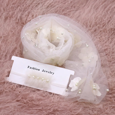 2PCS/SET NEWBORN PHOTO PROPS SOFT CHIFFON LACE FLORAL PEARLS MESH GAUZE INFANT PHOTOGRAPHY BACKDROP ACCESSORIES
