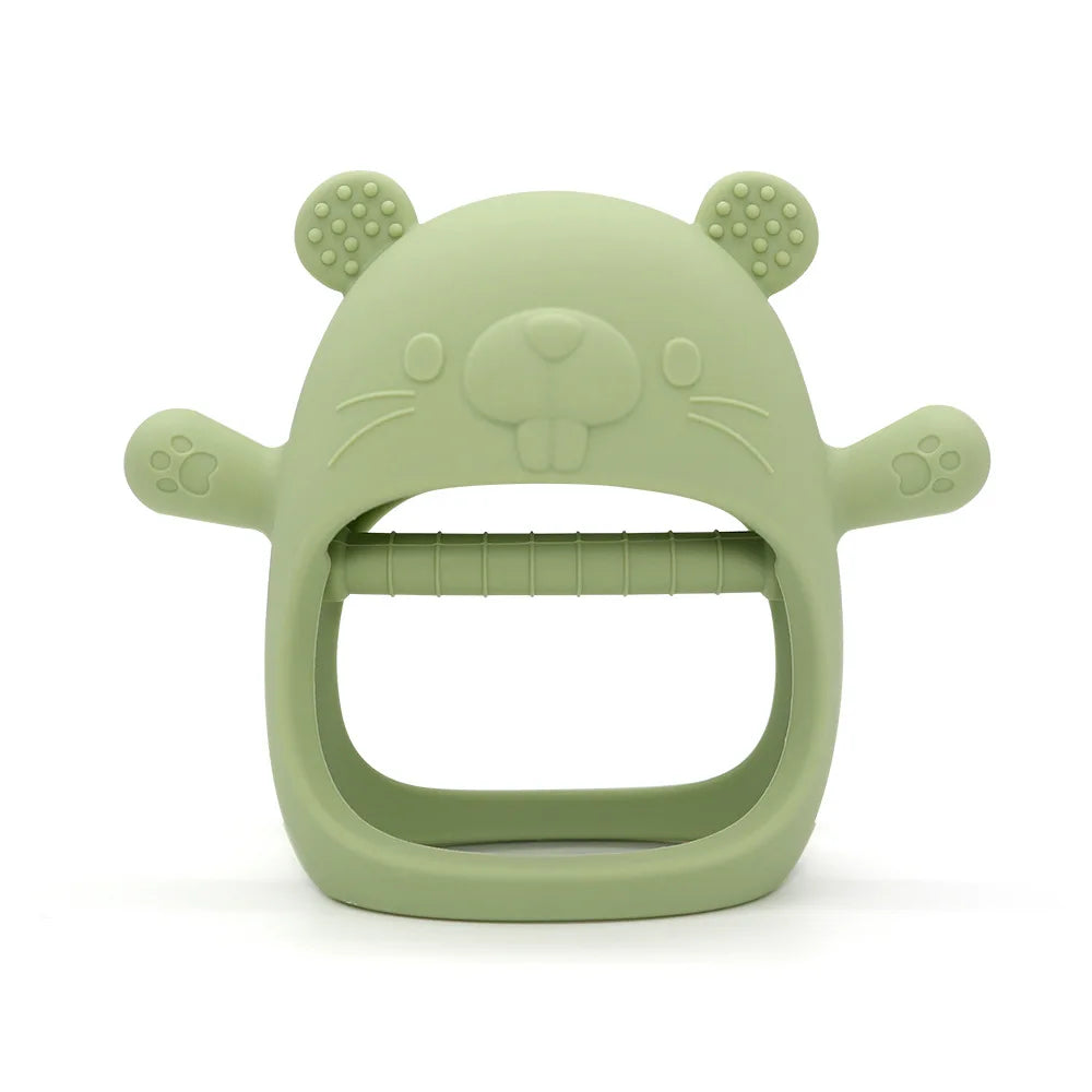 1PC BPA FREE CUTE CARTOON ANIMAL SILICONE TEETHER TOY BRACELET TEETHING GLOVE FOR BABY NEWBORN ACCESSORIES