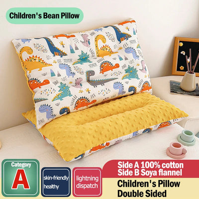CARTOON COTTON BABY PILLOW WITH MEMORY FOAM SUPPORT – RECTANGULAR DOUDOU VELVET SLEEPING CUSHION FOR NEWBORN AND TODDLERS