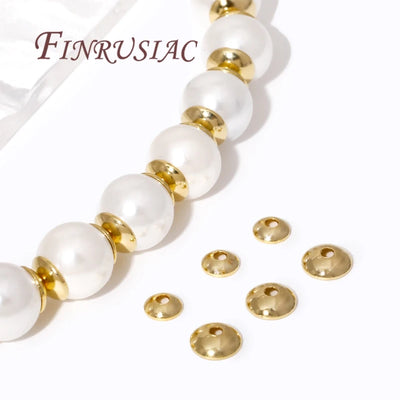 3mm 4mm 14K Gold Plated Brass Round Bead Caps For Necklace Bracelet Jewelry Making Supplies,DIY Accessories Beading Spacer Caps