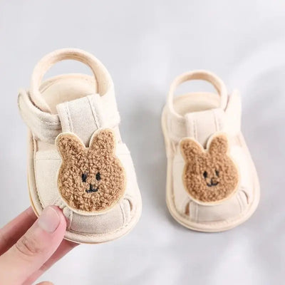 Cute Bear Soft Sole Comfortable Sandals for Infants and Toddlers Baotou Anti Kick First Step Shoes 0-18 Months