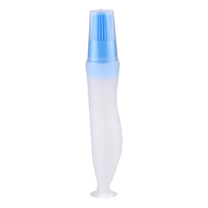 1 Pcs Portable Silicone Oil Bottle with Brush Grill Oil Brushes Liquid Oil Pastry Kitchen Baking BBQ Tool Kitchen Tools for BBQ