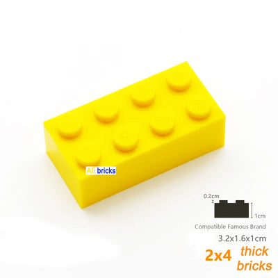 80pcs Bulk Building Blocks Thick Figures Bricks 2x4 Dots Educational Creative Size Compatible With 3001 Plastic Toy for Children
