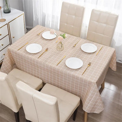 Nordic Style Grid Printed Household Waterproof  Oil Resistant Dining Table Cloth Table Cover Party Decoration Rectangular