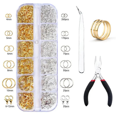 Zinc Alloy Open Jump Rings Lobster Clasps for DIY Bracelet Necklace Chain Accessories Making Supplies Jewelry Findings Kits