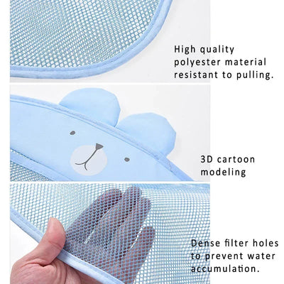 For Children Bath Toys Kid Basket Cartoon Animal Shapes Cloth Sand Toys Storage Net Bag Baby Bathroom Mesh Bag Sucker Organizer