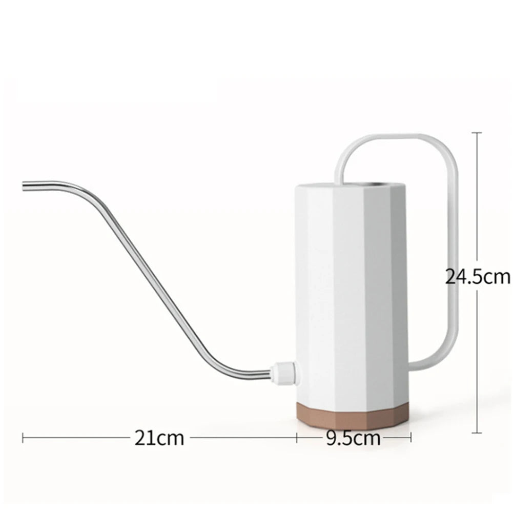 1000ml Plant Watering Can Stainless Steel Curved Mouth Watering Pot Household Removable Nozzle Multi-function Bonsai Garden Tool