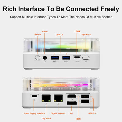 Genmachine New R9 6900HX ES Mini PC Windows 11 Ryzen WiFi 6 Gaming PC Supprot DDR5 4800MHz Ram Display Diy Gaming Computer