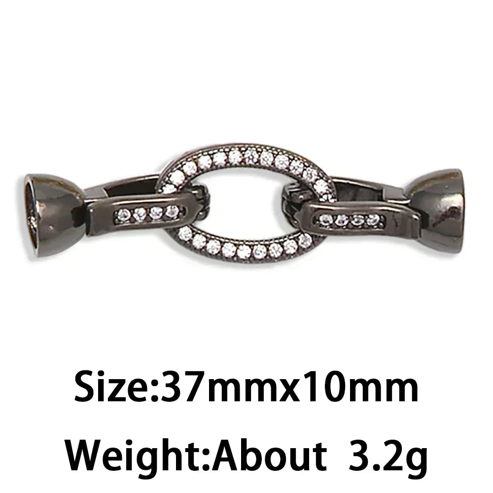 1 Pcs Paved Zircon Connector for Jewelry Making Diy Necklace Bracelet Chain Accessories Gold/Silver Color Round Heart Shape Part