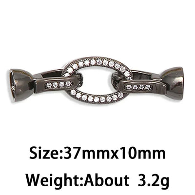 1 Pcs Paved Zircon Connector for Jewelry Making Diy Necklace Bracelet Chain Accessories Gold/Silver Color Round Heart Shape Part