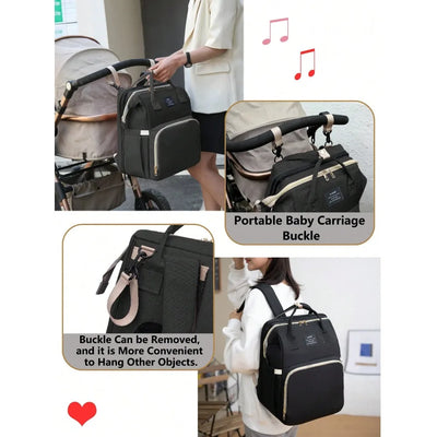 1pc Baby Diaper Bag Backpack with Changing Station, Multifunction Portable Waterproof Large CapacityTravel Baby Bags for Mom