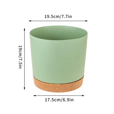Plant Pot Circular Large Flowerpot Plastic Indoor Plants Succulent Planter with Drainage Bonsai Potted with Tray Home Decoration