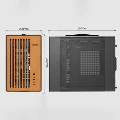DarkFlash WD200 Portable Handheld Case M-ATX / ITX Motherboard USB3.0 Type-C Cabinet Wood Edition PC Case Diy Gaming Computer