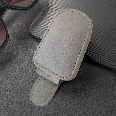 MAGNETIC LEATHER CAR SUNGLASS HOLDER CLIP FOR VISOR – EYEGLASS HOLDER TRUCK ACCESSORY FOR MEN & WOMEN