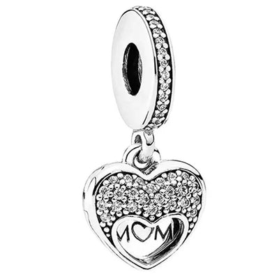 2024 New 925 Silver Plated Diamond Heart Bell Loose Charm Beads For Pandora DIY Bracelet Necklace Jewelry Accessories Gifts