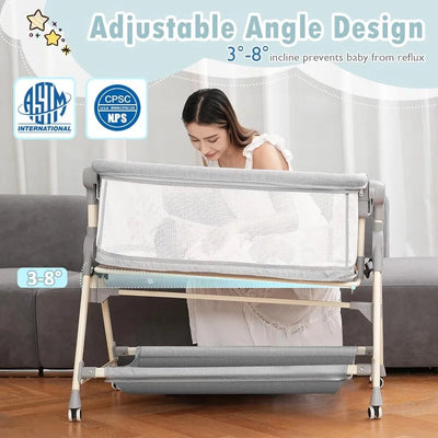 3 IN 1 BABY ROCKING BASSINET BEDSIDE SLEEPER WITH MUSICAL TOYS – CONVERTIBLE CRIB FOR NEWBORNS AND INFANTS