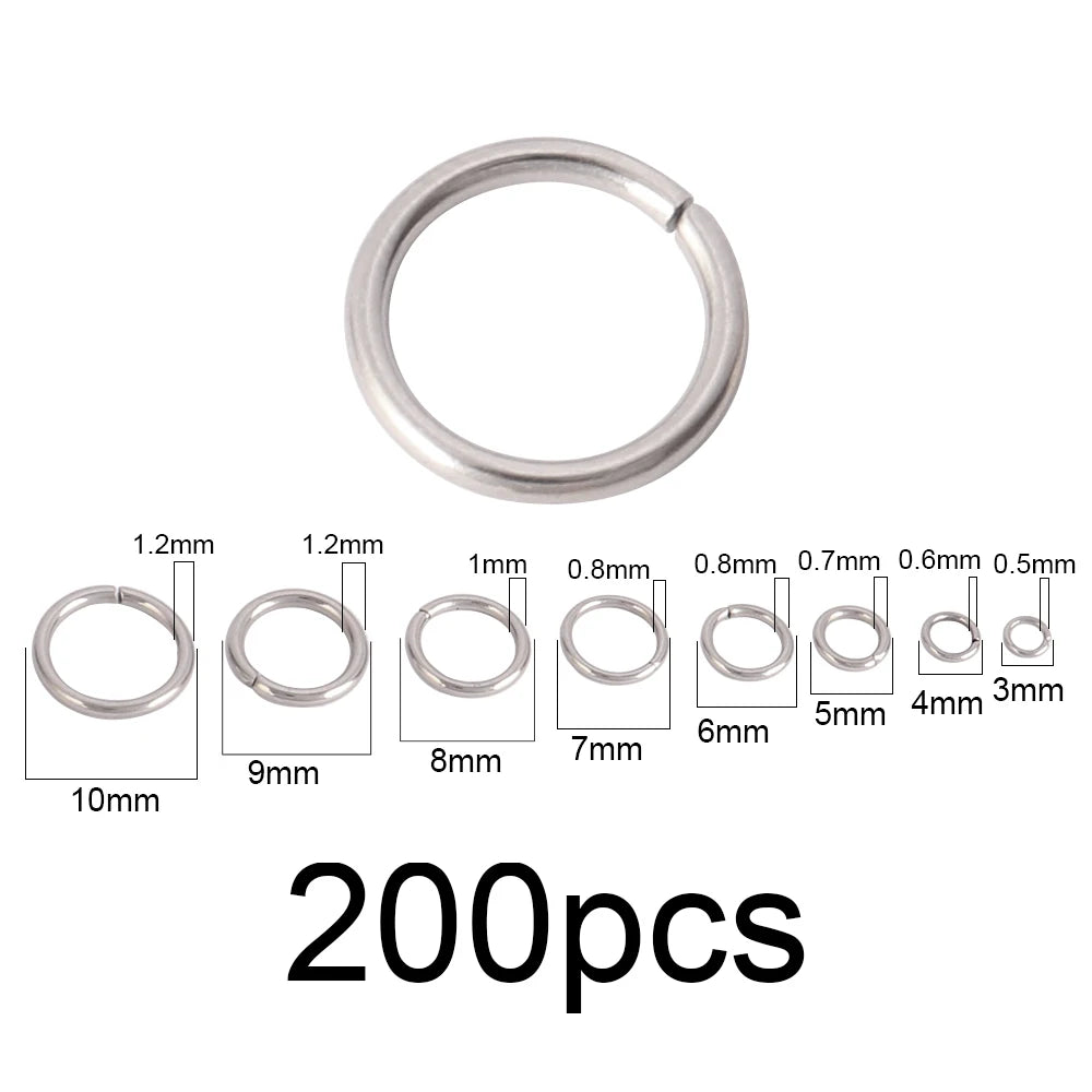 100-200pcs/lot Stainless Steel Open Jump Rings Split Rings Connectors For DIY Jewelry Making Supplies Accessories Wholesale