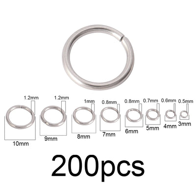 100-200pcs/lot Stainless Steel Open Jump Rings Split Rings Connectors For DIY Jewelry Making Supplies Accessories Wholesale