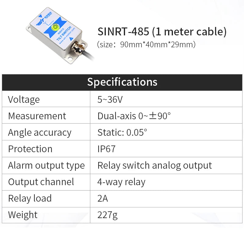 WitMotion HWT9053 AHRS 3-Axis Acceleration+Gyro+Euler Point+Mag filed, built in MMC3630 Mag filed chip and  IP67 Waterproof