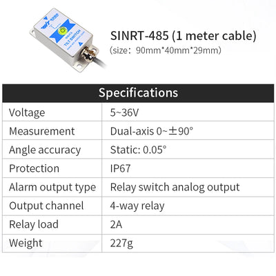 WitMotion HWT9053 AHRS 3-Axis Acceleration+Gyro+Euler Point+Mag filed, built in MMC3630 Mag filed chip and  IP67 Waterproof