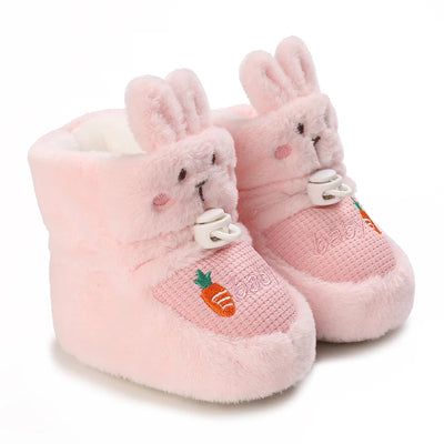 Winter Cute Cartoon Baby Boots for Boys and Girls Cotton Soft Sole Anti slip and Warm Preschool Children's Walking Shoes with