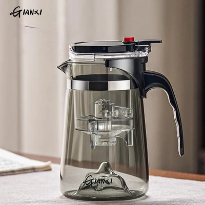 GIAMXI 700ML Transparent Glass Water Jug Cold Brew Portable Handle Coffee Heat Resistant Kettle Filterate Tea Kettle For Home