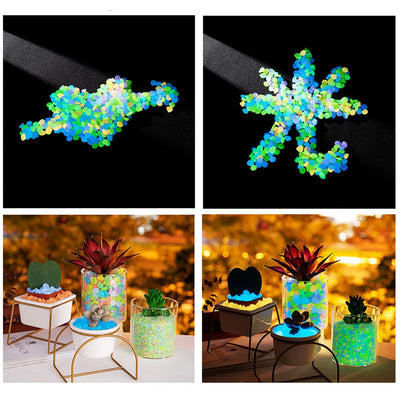 100PCS Solar Luminous Stone Fish Tank Pebble Multifunction Glow In The Dark Pebble Glowing Stone Rock Reusable Garden Decoration