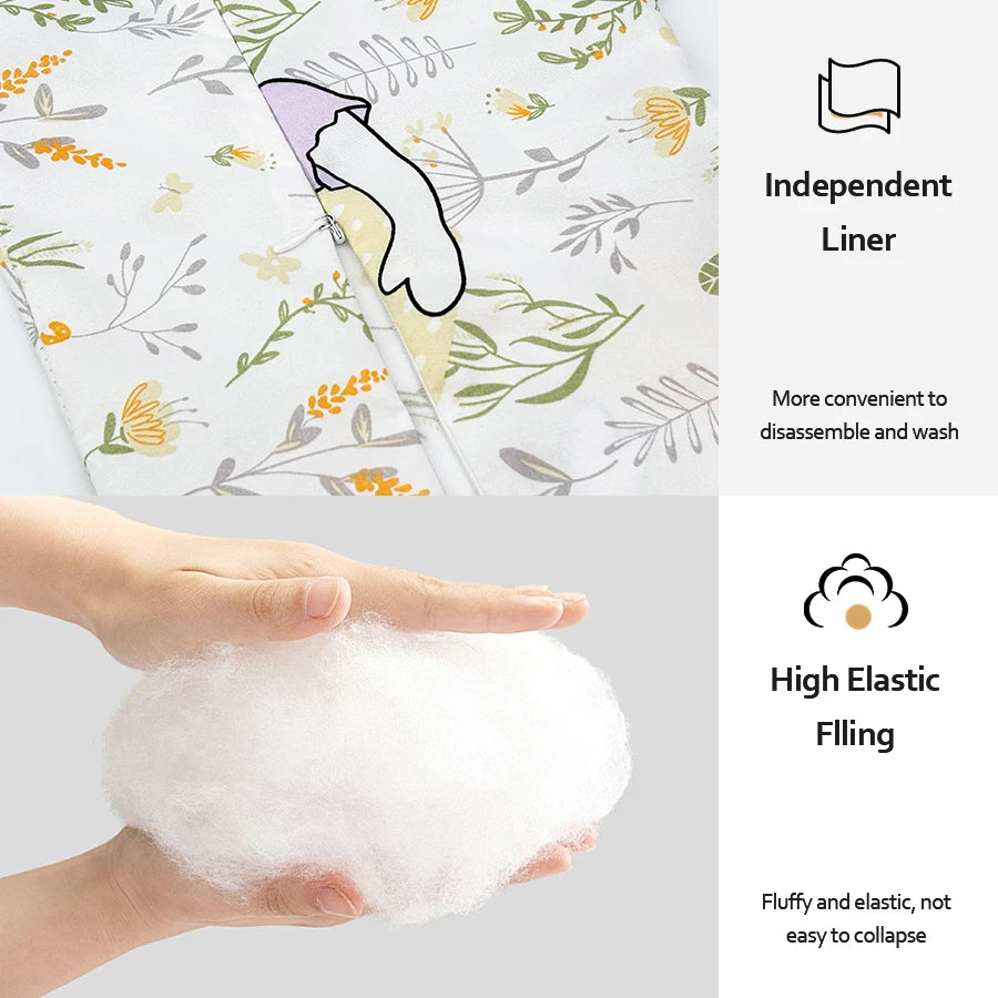 Nursing Pillow U-Shaped - Multifunctional with Removable, Machine Washable Cover - Waist & Neck Support for Breastfeeding, Side