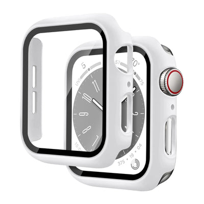 Glass+Cover For Apple Watch case 46mm 44mm 40mm 45mm 41mm 42mm 38mm Screen Protector iwatch series 10 9 8 7 6 5 3 SE Accessories