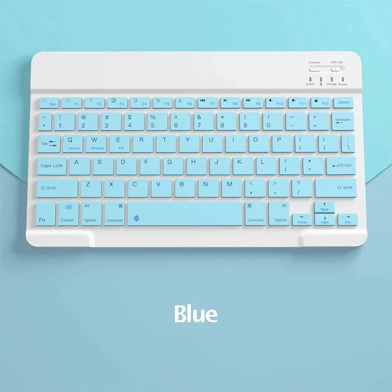 10-INCH SPANISH/ENGLISH BLUETOOTH KEYBOARD – WIRELESS RECHARGEABLE UNIVERSAL KEYBOARD FOR IPAD AIR/PRO, PHONE, TABLET, LAPTOP
