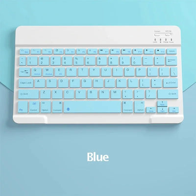 10-INCH SPANISH/ENGLISH BLUETOOTH KEYBOARD – WIRELESS RECHARGEABLE UNIVERSAL KEYBOARD FOR IPAD AIR/PRO, PHONE, TABLET, LAPTOP
