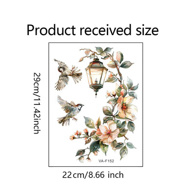 Painted Flower Stickers Bird Bedroom Living Room Decorative Wall Sticker Self-adhesive Room Decoration Room Decor wallpapers