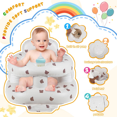 Baby Inflatable Sofa Children Infant Seat PVC Shining Foldable Portable Bath Chairs Table Stool Practice Sitting Sofa Seat