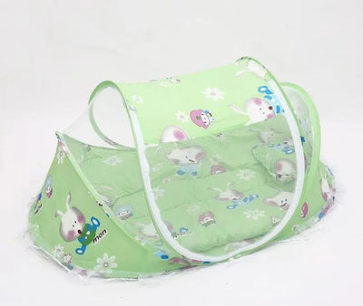 BABY MOSQUITO NETTING FOLDING CRIB BEDDING WITH MATTRESS & PILLOW, TRAVEL BED SUPPLIES FOR BABY (0-3 YEARS OLD)