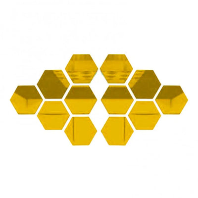 12Pcs Hexagonal Mirror Wall Sticker Background Removable Stereo Decal Home Decor DIY Decorations for Home Bedroom Living Room
