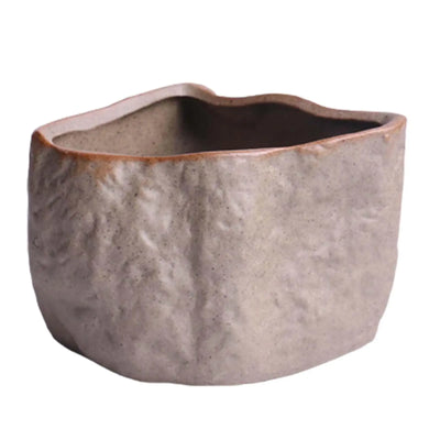 Ceramic Succulent Pot Wear Resistant Stone Shape Cactus Succulent Miniature Garden Bonsai for Home Office Table Desk Decoration
