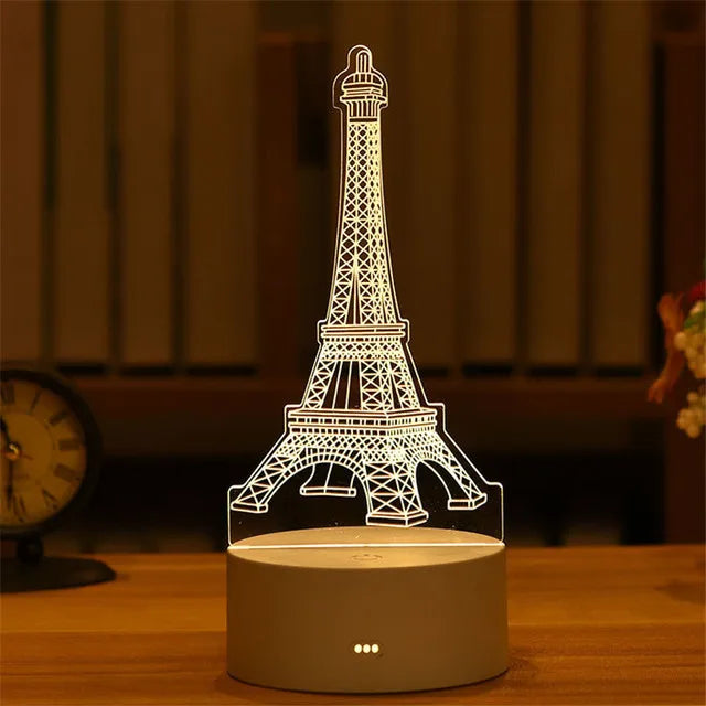 3D Lamp Acrylic USB LED Night Lights Neon Sign Lamp Xmas Christmas Decorations for Home Bedroom Birthday Decor Wedding Gifts