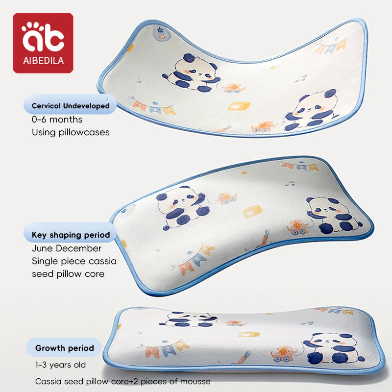 AIBEDILA BABY KIDS CARTOON HEAD PROTECTION PILLOW WITH ICE SHREDS AND CASSIA SEED FILLING FOR SLEEPING AND SUPPORT