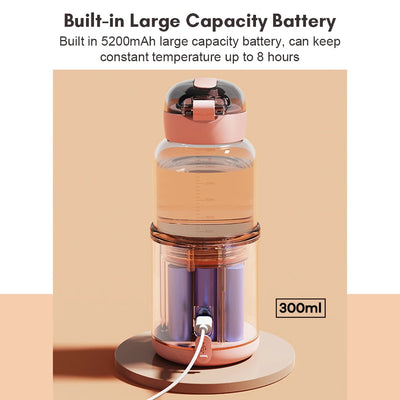Portable Water Warmer 300ml Capacity Precise Temperature Control Built-in Battery Wireless Instant Water Warmer Electric Kettle
