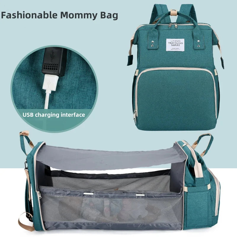 Upgraded Version of Mummy Bag Multifunctional Folding Mummy Bag Large Capacity Foldable Crib Bag Portable Mummy Backpack