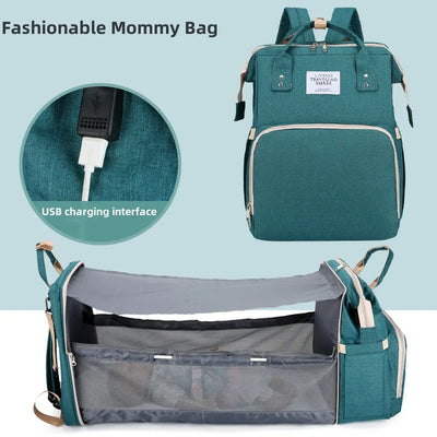 Upgraded Version of Mummy Bag Multifunctional Folding Mummy Bag Large Capacity Foldable Crib Bag Portable Mummy Backpack