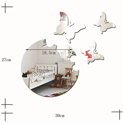 4pcs 3D Butterfly DIY Mirror Wall Sticker Room Decor Stickers Decal Home Decor for Bedroom Bathroom Living Room Decor