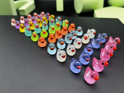 50PCS GLOW-IN-THE-DARK MINI DUCKLINGS – FAIRY GARDEN & MICRO LANDSCAPE DECOR WITH MOSS NIGHT LIGHT