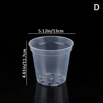 1PC DIY Planter Pot Transparent Plastic Round Starting Pot Anti-Deformation Large Capacity Orchid Nursery Container Garden