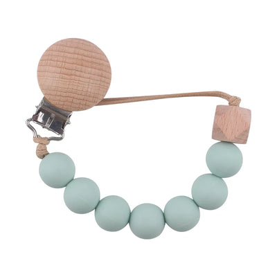 New Baby Products Made of Beech Wood Pacifier Clip To Soothe Silicone Bite Grind Teeth Angle Pacifier Chain Baby Toys Bebes