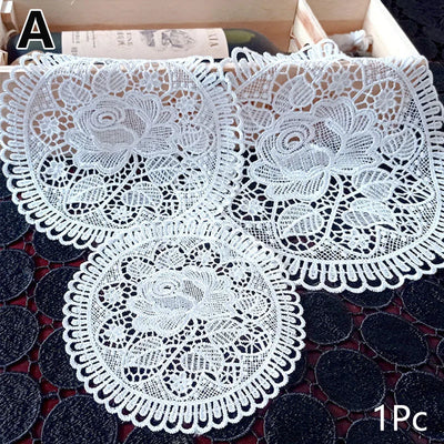 1PC White Round Lace Embroidery Placemat Table Cloth Coffee Coasters Napkin Kitchen Table Lace Crochet Tea Coffee Pads Mats