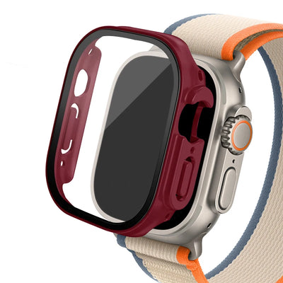 Glass+case For Apple Watch Ultra 2 case 49mm smartwatch PC Bumper+Screen Protector Tempered Cover iwatch series band Accessories