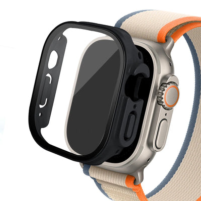 Glass+case For Apple Watch Ultra 2 case 49mm smartwatch PC Bumper+Screen Protector Tempered Cover iwatch series band Accessories
