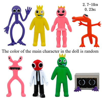 8-16pcs Rainbow Friends Toy Cartoon Game Character Figure Doll Kawaii Blue Monster Action Figure Animal Toys for Kids Gifts