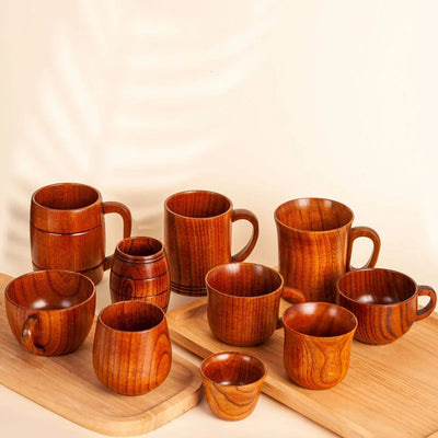 Wooden Cups Handmade Jujube Wood Handle Cups Handle Beer Coffee Milk Tea Mug Handmade Natural Kitchen Bar Drinkware Cup
